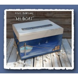 Ξύλινο Κουτί Βάπτισης "My Boat"