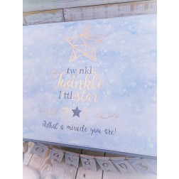Ξύλινο Κουτί Βάπτισης "Twinkle twinkle little star"
