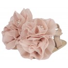 Δερμάτινο Πέδιλο με Λουλούδια MI1559 Ροζ Αντικέ